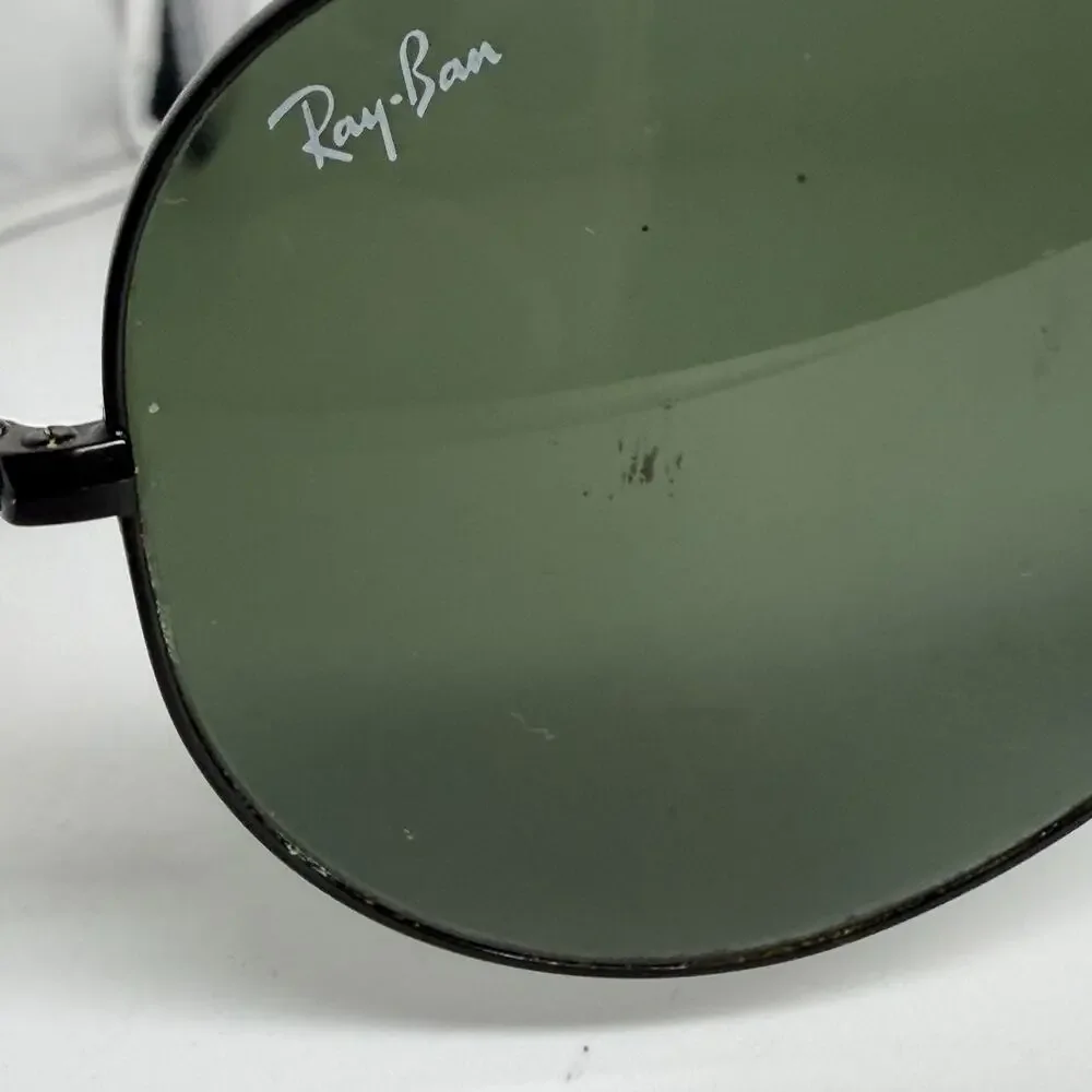Ray-Ban Aviator Sunglasses‎ RB 3025 L2823 Black Green Glass 58-14 H18439
